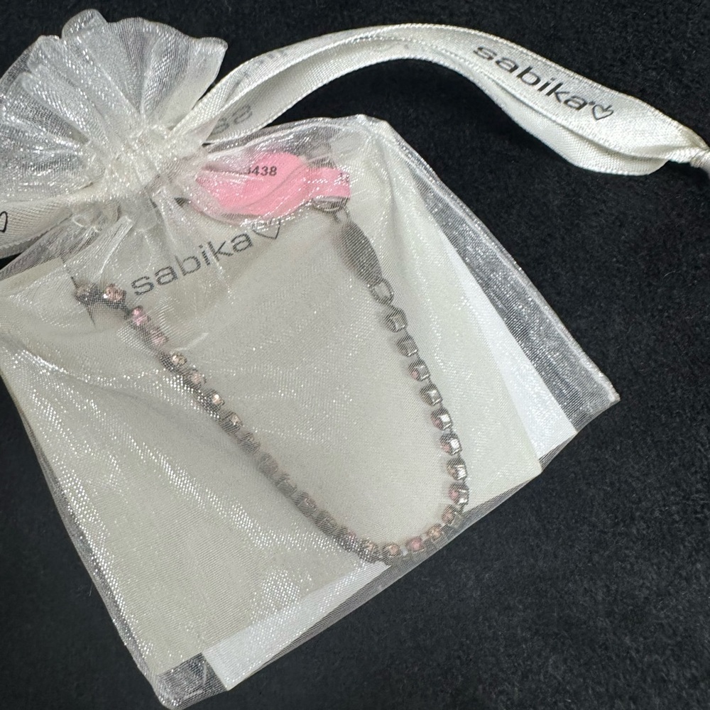 Sabika Pink and Silver Crystal Bracelet